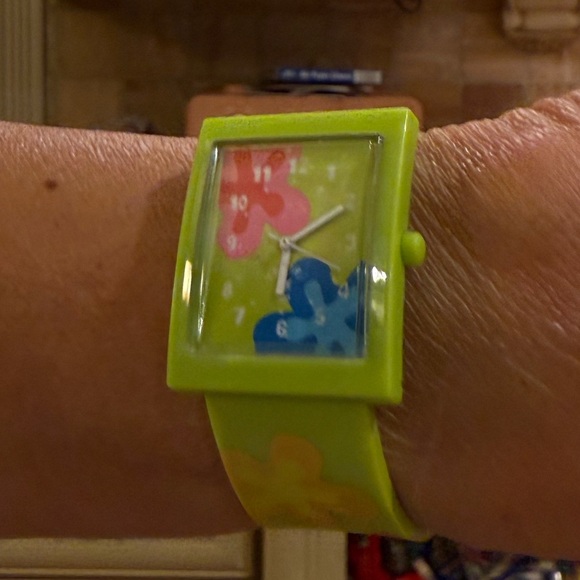 Whimsy Accessories - Vibrant Green Floral Women's Watch